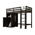 win Loft Bed with Wardrobe, Storage Shelves and Ladder