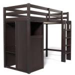 win Loft Bed with Wardrobe, Storage Shelves and Ladder