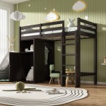 win Loft Bed with Wardrobe, Storage Shelves and Ladder