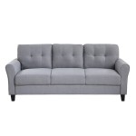 Modern Living Room Sofa Set Linen Upholstered Couch Furniture for Home or Office