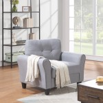 Modern Living Room Sofa Set Linen Upholstered Couch Furniture for Home or Office