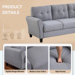 Modern Living Room Sofa Set Linen Upholstered Couch Furniture for Home or Office