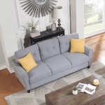 Modern Living Room Sofa Set Linen Upholstered Couch Furniture for Home or Office