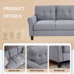 Modern Living Room Sofa Set Linen Upholstered Couch Furniture for Home or Office