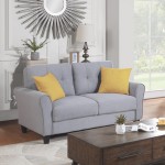 Modern Living Room Sofa Set Linen Upholstered Couch Furniture for Home or Office