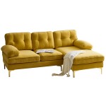 83" Modern Sectional Sofas Couches Velvet L-Shaped Couches for Living Room, Bedroom