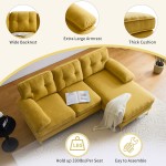 83" Modern Sectional Sofas Couches Velvet L-Shaped Couches for Living Room, Bedroom