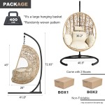 Outdoor Indoor PE wicker Swing Egg Chair