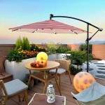 10 ft Outdoor Patio Umbrella Solar Powered LED Lighted Sun Shade Market Waterproof 8 Ribs Umbrella with Crank and Cross Base for Garden Deck Backyard Pool Shade Outside Deck Swimming Pool 