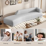 109.4" Curved Chaise Lounge Modern Indoor Sofa Couch for Living Room