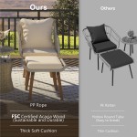 5 Pieces Patio Furniture Chair Sets, Patio Conversation Set With Wicker Cool Bar Table, Ottomans,Outdoor Furniture Bistro Sets for Porch,Backyard,Balcony,Poolside