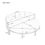 Patio Furniture Set, 4 Piece Round Outdoor Conversation Set All Weather Metal Sectional Sofa with Cushions 