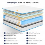 12 Inch Mattress with Pillows, Gel Memory Foam Mattress Bed in a Box, Twin Bed Mattress Individual Pocket Springs Motion Isolation, Medium Firm